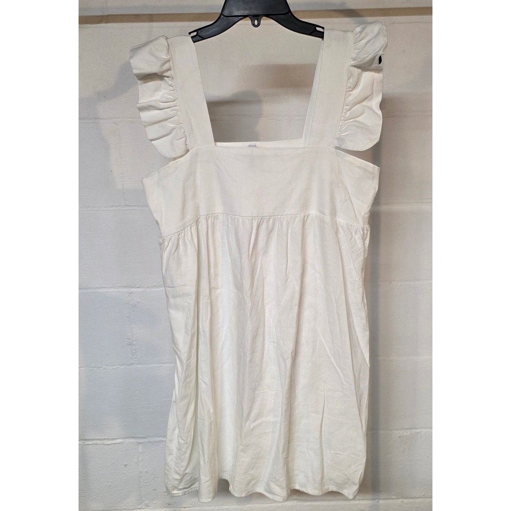 2HEARTS White Ruffle Babydoll‎ Dress Square Neck Cottagecore Summer Festival